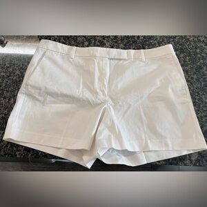 Ann Taylor White Tailored Cotton Blend Shorts
